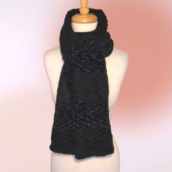 Inc International Concepts Black Long Oblong Scarf NWT - Picture 5 of 12